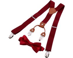 Kinderen Bretels Stropdas Set - Bretels met Strik Kinderaccessoires - Feestelijke Gelegenheden - Verstelbaar en Stevige Clips