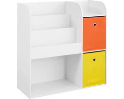 Kinderen Kinderboekenkast Boekenplank - Speelgoedopslageenheid Opslagdisplay Plankorganisator met stoffen laden