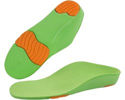 Kinderen Orthopedische Dempende Boog Ondersteuning Schoen Inlegzolen - Kinderen PU Schuim Inzetstukken - voor Platvoeten, Plantaire Fasciitis - Voeten Hielpijn Verlichting - 1 paar - Groen - 22-24 EU size - 14.5 cm