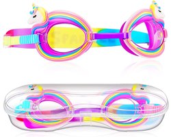 Kinderen Zwemgoggles met Anti-Fog en Transparante Lensen - Leuke, Lekvrije Zwemgoggles voor Peuters en Kinderen van 4-8 Jaar in Unicorn Stijl