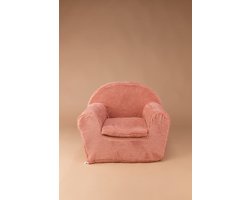 Kinderfauteuil met naam - Teddy stof - Roze