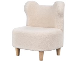 Kinderfauteuil Pluche Kinderstoel Beigekleurig 47x43x53cm Hout Teddy Fleece Schuim Berenoren Kindersofa Zacht Comfortabel Lichtgewicht Veilig Kinderkamer Speelkamer Belastbaar 45kg