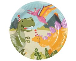 KINDERFEEST BORDJES - PAPIEREN BORDJES DINO - DINOSAURUS - 6 STUKS