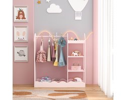 Kindergarderobe Vestnes 100x94x38 cm cotton candy roze [en.casa]