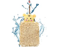 Kinderhanddoeken - Dierenpluche handdoeken - Handen drogen - Super absorberend - 17x13 cm - Tijger