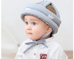Kinderhelm, hoofdbeschermingskap, verstelbare veiligheidshelm van katoen, Geschikt voor baby's van 8-48 maanden.