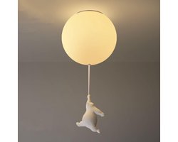 Kinderkamer Lamp - Plafondlamp Beer - Sfeervolle Verlichting - Energiezuinig Ontwerp - Ø 25CM - Wit