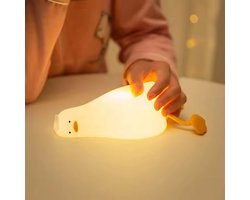 Kinderkamer Nachtlampje - Lazy Duck - Led Dimmer - Kindvriendelijk - Mobielhouder