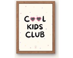 Kinderkamer poster met quote - Cool kids club | Babykamer | kinderkamer decoratie | Poster met de tekst: cool kids club | Wanddecoratie | 30x40 cm