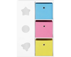 Kinderkamerplank, Boekenplank, Speelplank, Speelgoedopslag, Multifunctionele Opbergdozen, Plank, Voor Kinderkamers, Speelkamers, Wit, Blauw, Roze En Geel