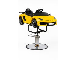 Kinderkappersstoel - Madrid Model - Autostoel - Geel - Luxe Kinderstoel voor Kapsalon - Dita