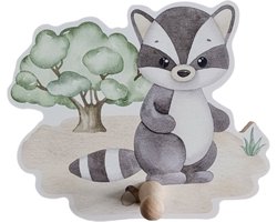Kinderkapstok babykamer/ kinderkamer - Kapstok wasbeer - dieren - Hout - Wandkapstok - Inclusief bevestigingsmateriaal - babykamer haakjes - Babykameraccessoires - 15x15 cm