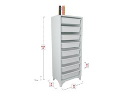 Kinderkast – 116.5x45x30 - White 8 Lades - Keukenkast - Speelgoedkast – Opbergkast speelgoed – Ladenkastje – Ladenkastje Hout - Opbergkast manden – Kinderkledingkast