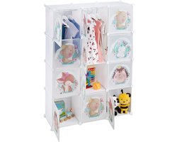 kinderkast - 2 stangen - 145 x 110 x 37 cm - modulair - opbergkast kinderkamer