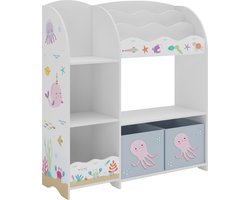 Kinderkast Lysekil open kast 100x93x30 cm oceaan motief [en.casa]