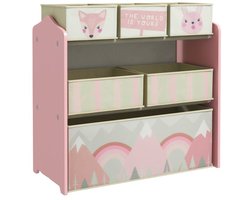 Kinderkast - Opbergkast - Speels design - Roze