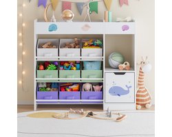 Kinderkast Søndreland open kast 80x90x29,5 cm aqua dream motief [en.casa]