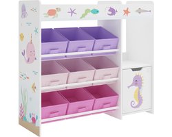 Kinderkast Søndreland open kast 80x90x29,5 cm oceaan motief [en.casa]