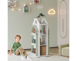 Kinderkast Vipsali 108x40x40 cm mintgroen en wit [en.casa]