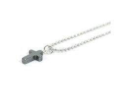 Kinderketting ballchain staal hematiet kruis - IbizaMen KIDS