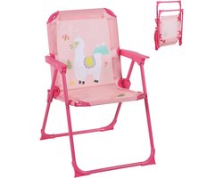 Kinderklapstoel - bonte-lama-print - 36x51,5x37,5 cm - opvouwbaar