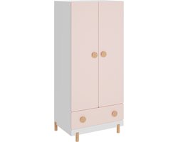 Kinderkledingkast Vaarentaa met lade 126x60x41 cm roze [en.casa]