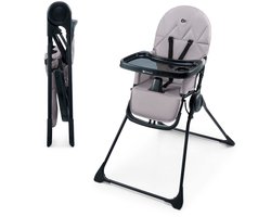Kinderkraft BINCI Kinderstoel - Voor Baby’s en Peuters - 3‑voudig Verstelbare Rugleuning, 5‑Punts Gordel, Opvouwbaar en Lichtgewicht - Grijs