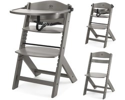 Kinderkraft ENOCK - Houten Kinderstoel 3-in-1 - Hoge babystoel - Hoogte verstelbaar in 5 niveaus - 3-punts gordels - Tot 10 jaar - Bruin
