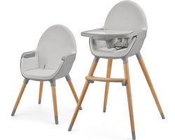 Kinderkraft FINI 2 Kinderstoel - 2-in-1 - Eco-lederen bekleding - Grijs