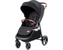 Kinderkraft GRANDE PLUS Kinderwagen – Lichtgewicht met Stalen Frame – Klik&Vouw Systeem – Grote Wielen – tot 22 kg – Zwart