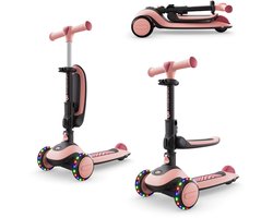 Kinderkraft HALLEY 2 - 2-in-1 Loopfiets en Driewieler Step - met verstelbaar zadel - Roze
