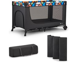 Kinderkraft JOY 2 - Reisbed 2-in-1 - Voor baby's tot 15 kg - Snel en eenvoudig inklapbaar - Happy Shapes