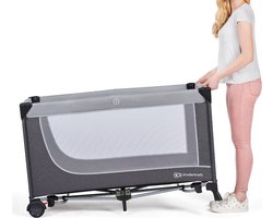 Kinderkraft LEODY Reisbedje voor Baby’s - Snel Inklapsysteem, Lichtgewicht met 2 Hoogtestanden en Zij-ingang - Grijs