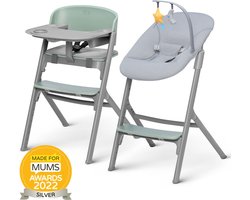 Kinderkraft LIVY - Kinderstoel - 4in1 - vanaf de geboorte tot 110 kg - met een schommelstoel CALMEE - stoel voor het hele gezin - ergonomische rugleuning - Verstelbare zitting - minimalistisch Nederlands design - Groene