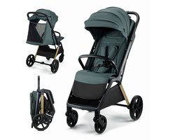 Kinderkraft LOOM Buggy – Lichtgewicht & Compact – Automatisch Inklapbaar – Verstelbare Rugleuning – Groen
