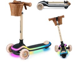 Kinderkraft RAKET - Step - Inklapbaar - LED Wielen - Tot 50 kg - Beige