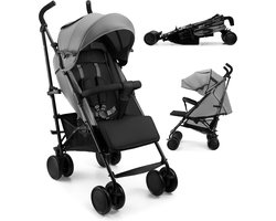 Kinderkraft SIESTA 2 – Buggy – Lichtgewicht 7,9 kg & tot 22 kg – Paraplu-inklapbaar, verstelbaar + mesh ventilatie in kap – Grijs
