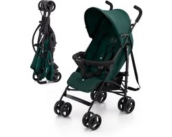 Kinderkraft TIK Buggy – Lichtgewicht Reisbuggy 6,5 kg – Snel Opvouwbaar – Verstelbare Rugleuning & Duwbeugel – Tot 17 kg – Groen