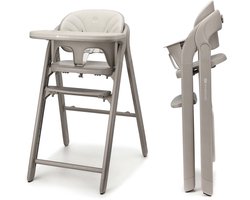 Kinderkraft TINO 3-in-1 Kinderstoel - kinderstoel voor peuters en stoel voor volwassenen - vanaf 6 maanden tot 110 kg - verstelling van zitting en voetensteun - 5-punts veiligheidsgordel - eenvoudig inklapbaar - Beige
