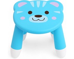 Kinderkruk met dierenmotief – Antislip zitkruk van polypropyleen, 23x22x23 cm – Licht, stabiel & ideaal voor de kinderkamer (Tijger)