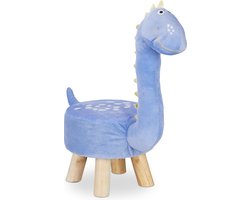 kinderkrukje dino - met bekleding - poef op poten - jongens - meisjes - kinderkamer - blauw