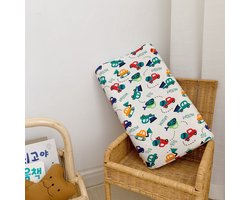 Kinderkussen van natuurlijk latex, slaapkussen, afneembare wasbare katoenen kussenhoes inbegrepen, peuterkussen, kindernapkussen, unisex voor jongens en meisjes(Vrachtwagen & Auto print, 44*27*6cm)