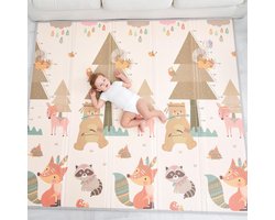 Kindermat Baby Speelmat 180 x 200 x 1,5 cm. Omkeerbare en niet-giftige Dikke Opvouwbare Waterdichte Schuimmat Kindertapijt. Kruipmat Speelkleed Vloermat Kindermat Geschenk