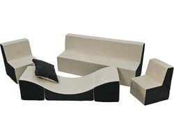 Kindermeubelset - met kindersofa - 4 delig - grijs antraciet