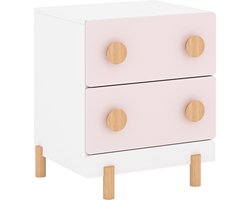 Kindernachtkastje Vaarentaa met 2 lades 47x40x35 cm roze [en.casa]