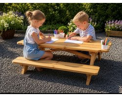 kinderpicknicktafel - Slim ontwerp met bekerhouders + 4 bekers - picknicktafel - tafel - tuintafel - zomer - parasol - kinderen