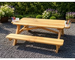 kinderpicknicktafel - Slim ontwerp met bekerhouders -inclusief 4 bekers - picknicktafel - tafel - tuintafel - zomer - parasol - kinderen