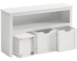 Kinderplank, Speelgoedopberger Voor Kinderen, Opbergkast, Speelgoedkast, Opbergbox Met Wieltjes, Speelgoedplank, Voor Kinderkamer, 102 X 30 X 60 Cm, Wit