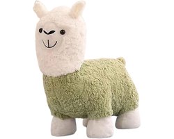Kinderpoef Alpaca - Voetenbankje Zacht - Ontspannen Zitten - Dieren Vorm - 20x38x45 cm - Multicolor
