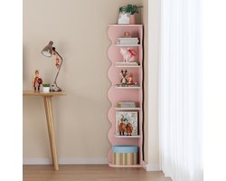 Kinderschoenenrek Vestnes 108x27x27 cm roze en wit [en.casa]